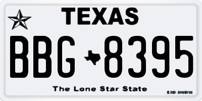 TX license plate BBG8395