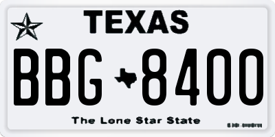 TX license plate BBG8400