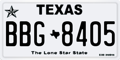 TX license plate BBG8405