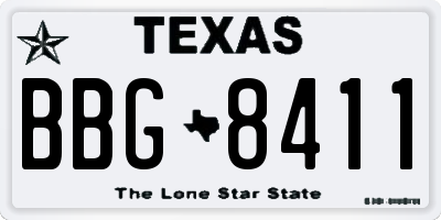 TX license plate BBG8411