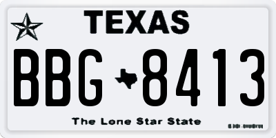 TX license plate BBG8413