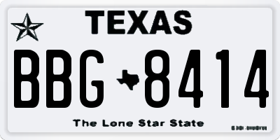 TX license plate BBG8414