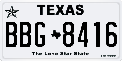 TX license plate BBG8416