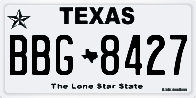 TX license plate BBG8427