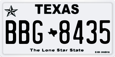 TX license plate BBG8435