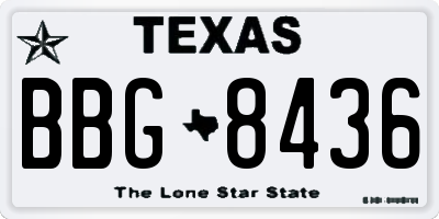 TX license plate BBG8436