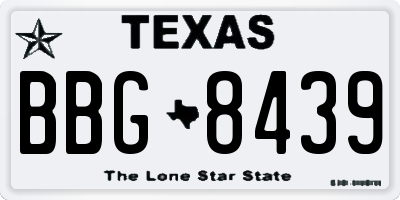 TX license plate BBG8439