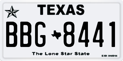 TX license plate BBG8441