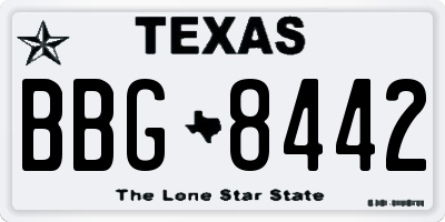 TX license plate BBG8442