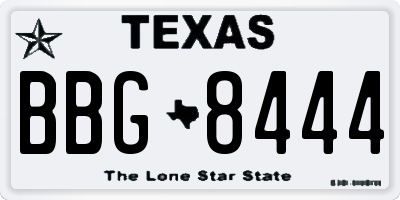 TX license plate BBG8444