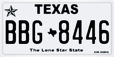 TX license plate BBG8446