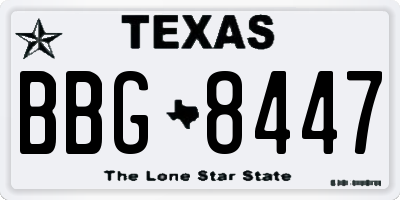 TX license plate BBG8447