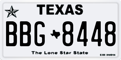 TX license plate BBG8448