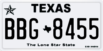 TX license plate BBG8455