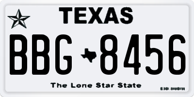 TX license plate BBG8456