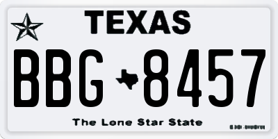 TX license plate BBG8457