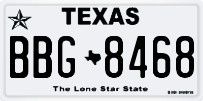 TX license plate BBG8468