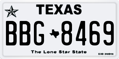 TX license plate BBG8469