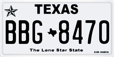 TX license plate BBG8470