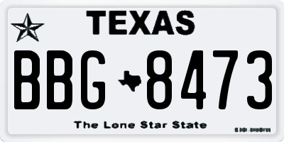 TX license plate BBG8473