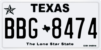 TX license plate BBG8474