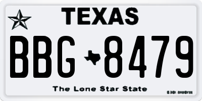 TX license plate BBG8479