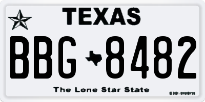 TX license plate BBG8482