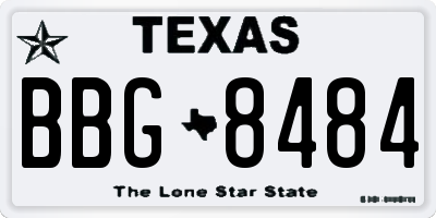 TX license plate BBG8484