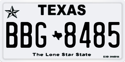 TX license plate BBG8485