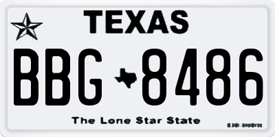 TX license plate BBG8486