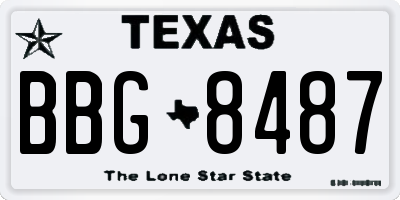 TX license plate BBG8487