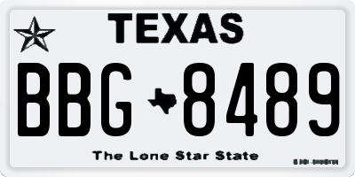 TX license plate BBG8489