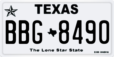 TX license plate BBG8490