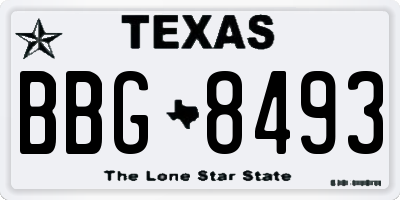 TX license plate BBG8493