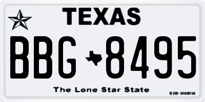 TX license plate BBG8495