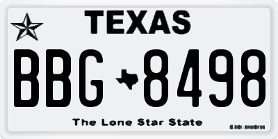 TX license plate BBG8498