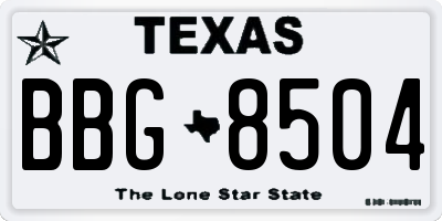 TX license plate BBG8504