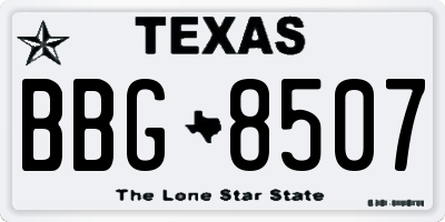 TX license plate BBG8507