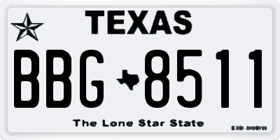 TX license plate BBG8511