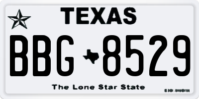 TX license plate BBG8529