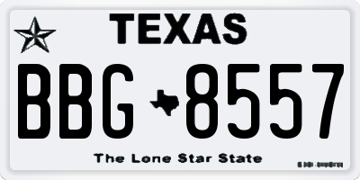 TX license plate BBG8557