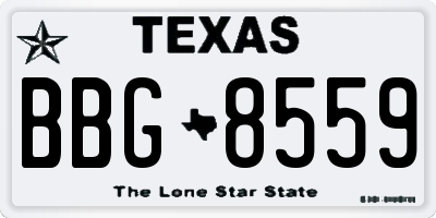 TX license plate BBG8559
