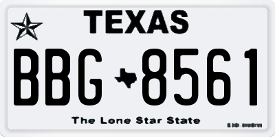 TX license plate BBG8561