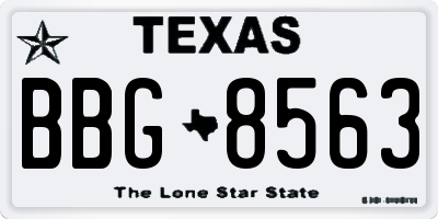 TX license plate BBG8563