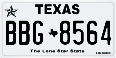 TX license plate BBG8564