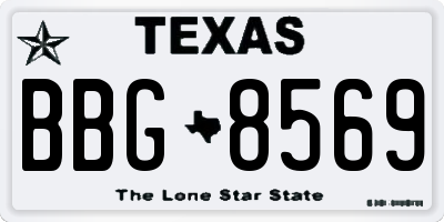 TX license plate BBG8569