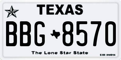 TX license plate BBG8570