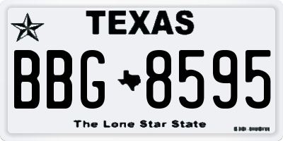 TX license plate BBG8595