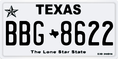 TX license plate BBG8622