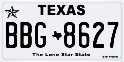 TX license plate BBG8627